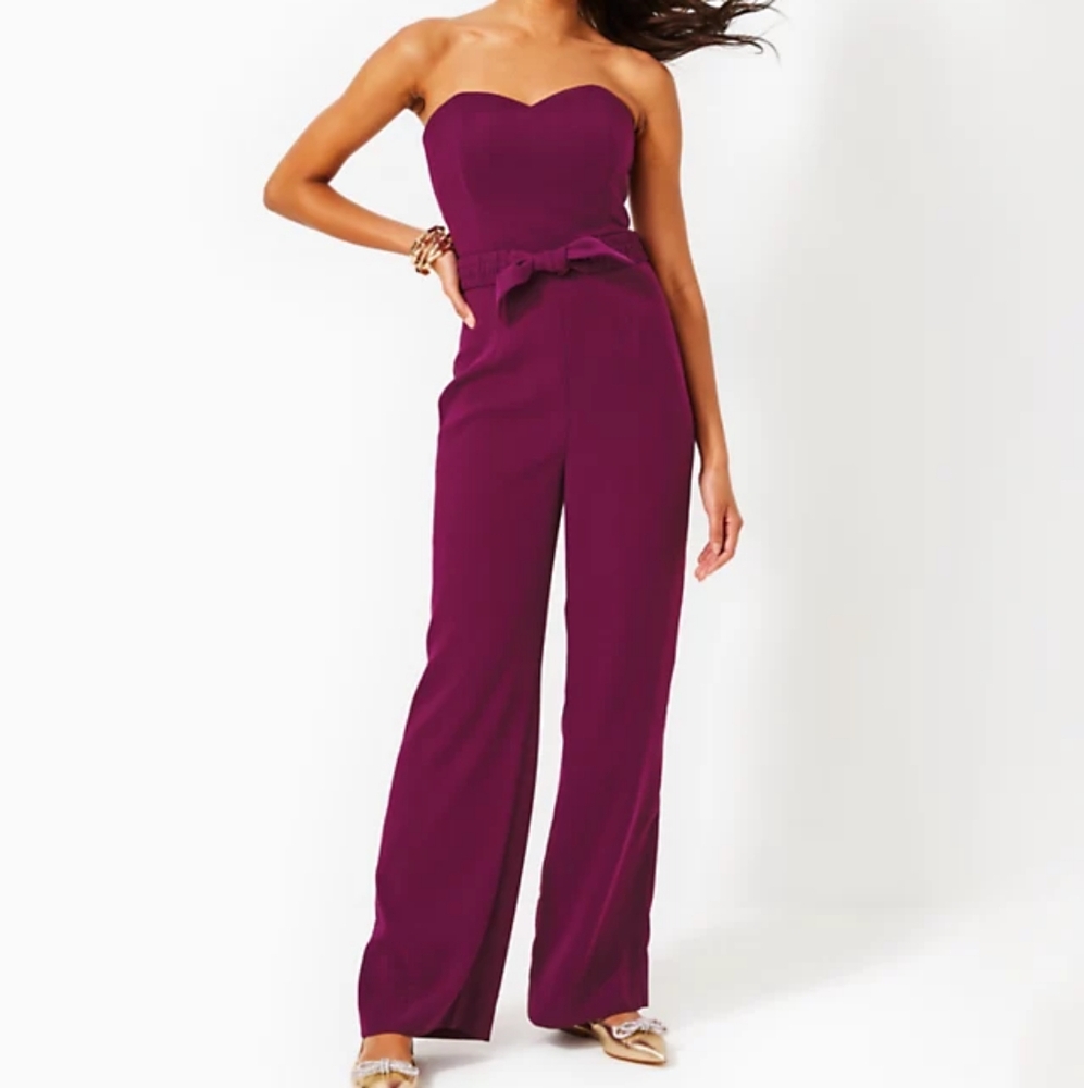 Lilly Pulitzer Strapless Plum Jumpsuit
